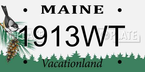 1913WT Maine License Plate