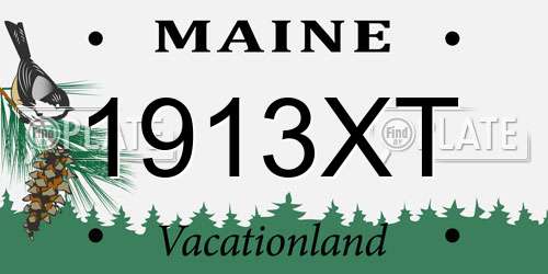 1913XT Maine License Plate