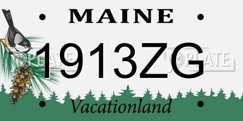 1913ZG Maine License Plate