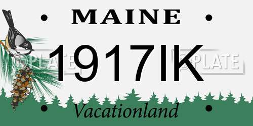 1917IK Maine License Plate