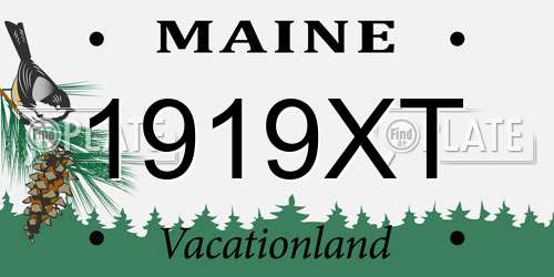 1919XT Maine License Plate