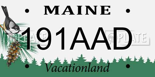191AAD Maine License Plate