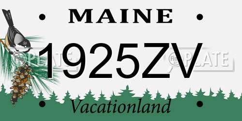 1925ZV Maine License Plate