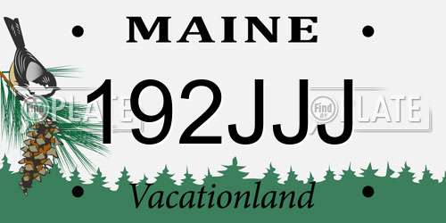 192JJJ Maine License Plate