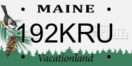 192KRU Maine License Plate
