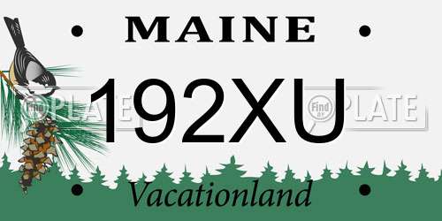 192XU Maine License Plate