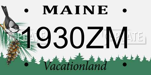 1930ZM Maine License Plate