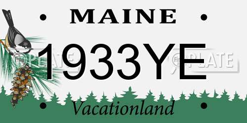 1933YE Maine License Plate