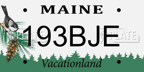 193BJE Maine License Plate