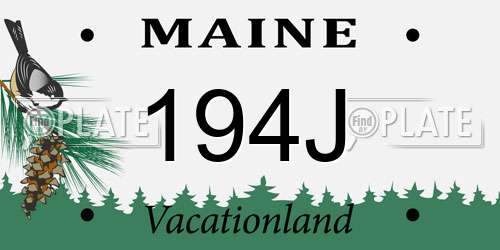 194J Maine License Plate