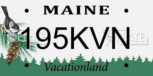 195KVN Maine License Plate