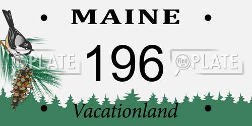196 Maine License Plate