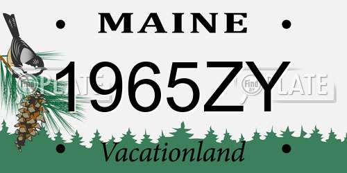 1965ZY Maine License Plate