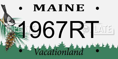 1967RT Maine License Plate