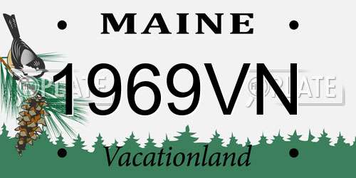 1969VN Maine License Plate
