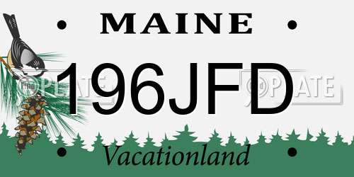 196JFD Maine License Plate