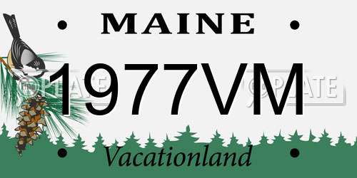 1977VM Maine License Plate