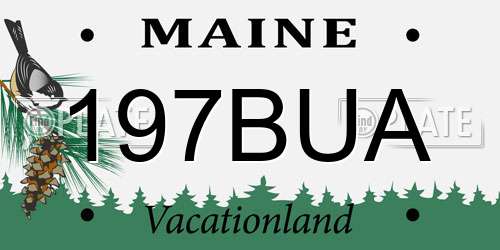 197BUA Maine License Plate