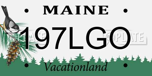 197LGO Maine License Plate