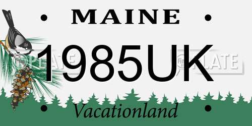1985UK Maine License Plate