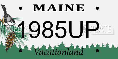 1985UP Maine License Plate