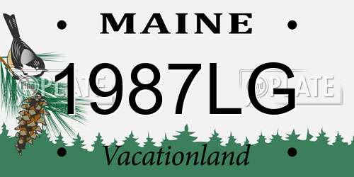 1987LG Maine License Plate