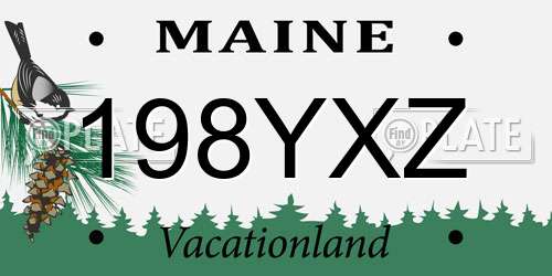 198YXZ Maine License Plate