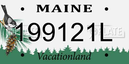 199121L Maine License Plate