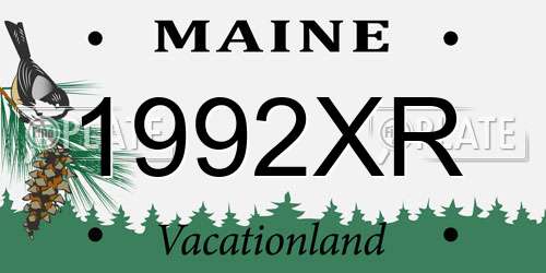 1992XR Maine License Plate