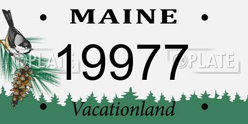 19977 Maine License Plate