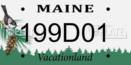 199D01 Maine License Plate