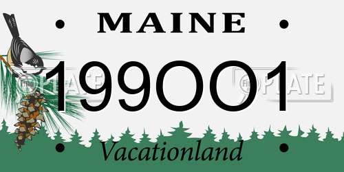 199OO1 Maine License Plate