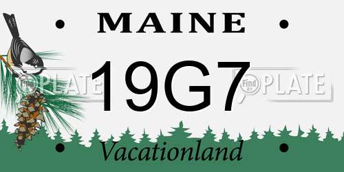 19G7 Maine License Plate