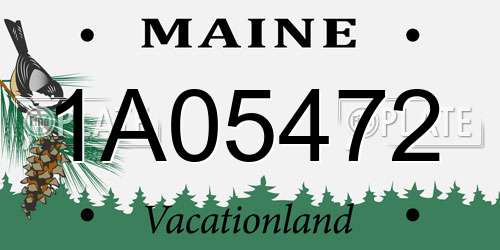 1A05472 Maine License Plate