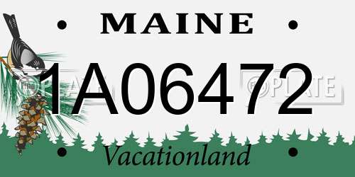 1A06472 Maine License Plate