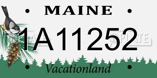 1A11252 Maine License Plate