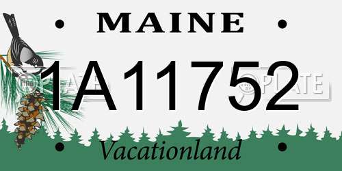 1A11752 Maine License Plate