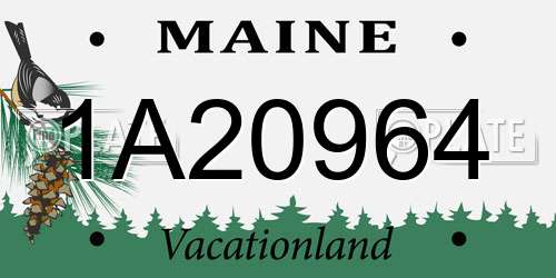 1A20964 Maine License Plate