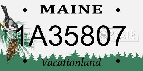 1A35807 Maine License Plate