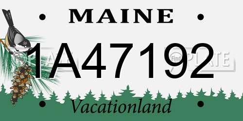 1A47192 Maine License Plate