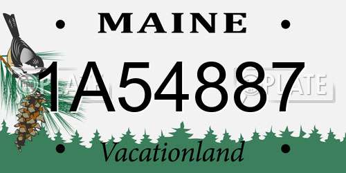 1A54887 Maine License Plate
