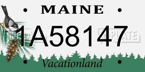 1A58147 Maine License Plate