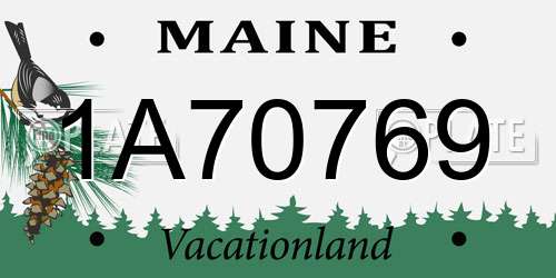 1A70769 Maine License Plate