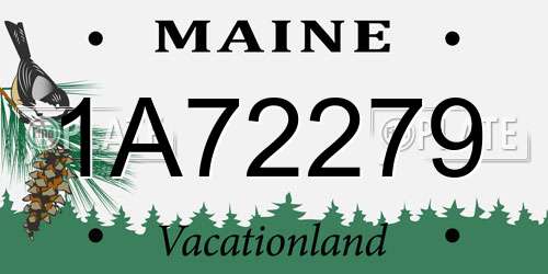 1A72279 Maine License Plate