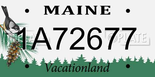 1A72677 Maine License Plate