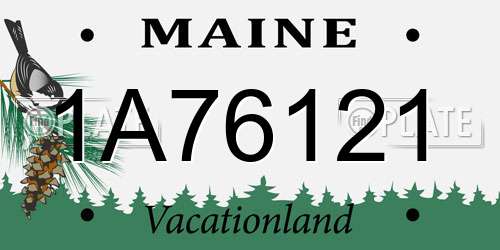 1A76121 Maine License Plate