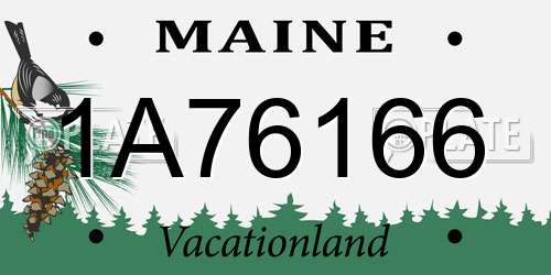 1A76166 Maine License Plate