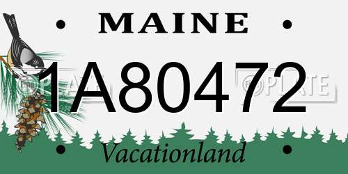 1A80472 Maine License Plate