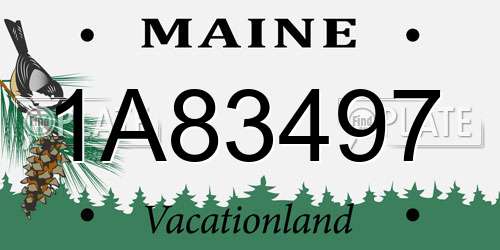 1A83497 Maine License Plate