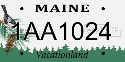 1AA1024 Maine License Plate